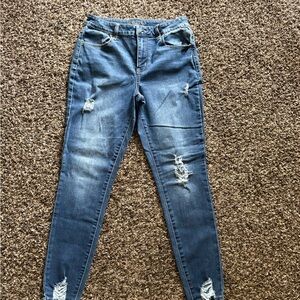 Women's Distressed Blue Jeans